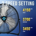 thumbnail image 2 of Tornado 18 Inch High Velocity Metal Floor Fan, 3-Speed Powerful Cooling for Industrial, Commercial, and Home Spaces, 120°Tilt, 6.0 FT Cord - UL safety Listed, Black, 2 of 5