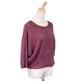 thumbnail image 3 of Comfortable Crochet Back Raglan Sleeves Heathery Brushed Sweater Top, 3 of 4