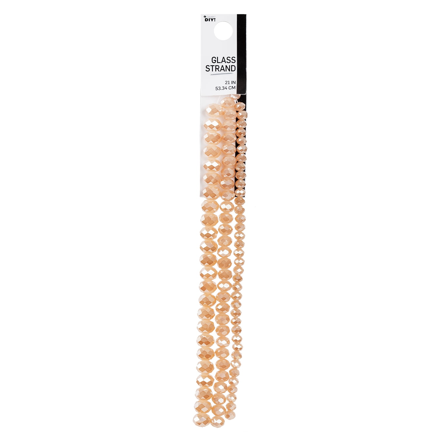 Cousin DIY 3-Strand Peach AB Glass Rondelle Beads 4/6/8 mm, 7 in/Strand, 88 Piece, Adult