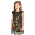thumbnail image 1 of Fotbe Surreal Weightlifting Snail Vestido de Dormir para Niñas de 3 a 10 Años, Mangas Cortas, Estilo Princesa, Pijama Camisón con Mangas Voladas-Medium, 1 of 6