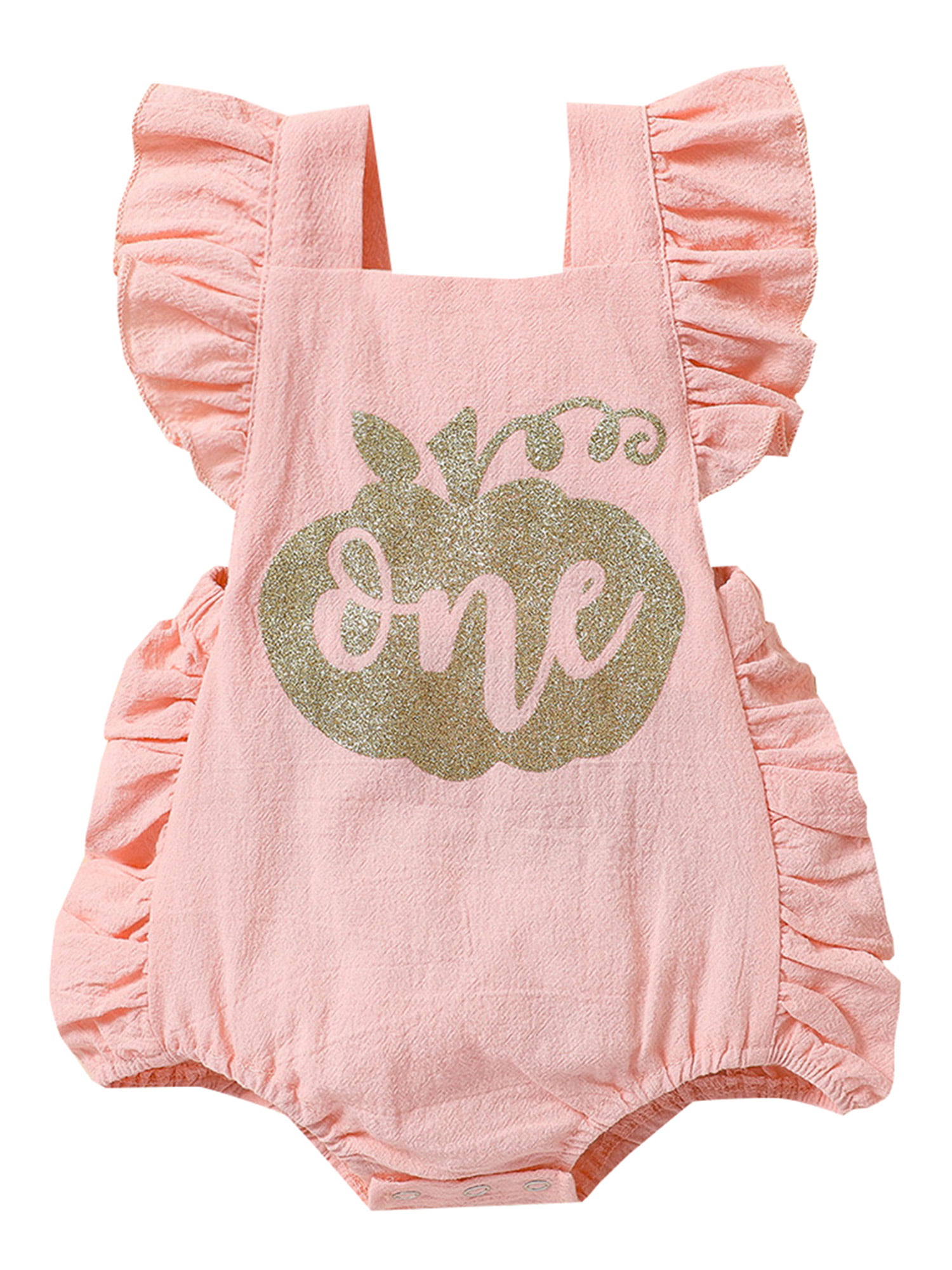 Polinkety Newborn Infant Baby Girl Sleeveless Ruffle Romper Bodysuit Jumpsuit Tutu Dress Cotton One-Piece Sunsuit Outfits