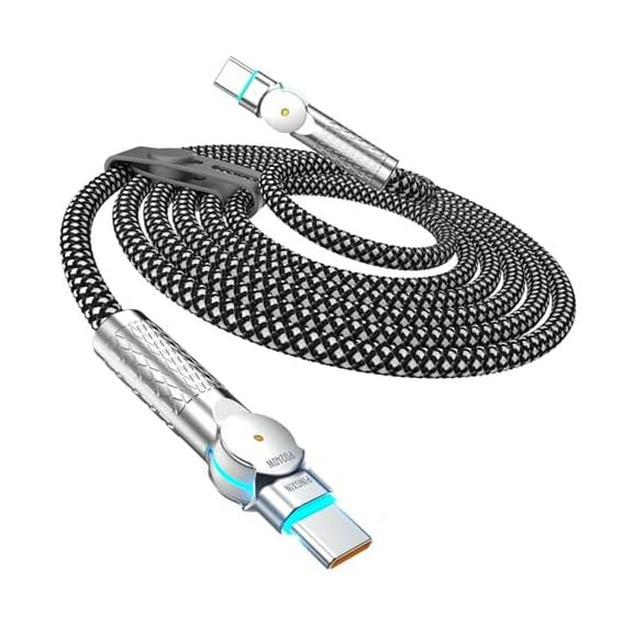 0829 USB C to USB C Cable 10FT 240W, 180°Rotating USB C Cable Braided Type C Charger Cable Fast Charge for iPhone 16/16/16Plus/16,MacBook Air,iPad ,Pixel,Samsung Galaxy S23/S24 Ultra-Black