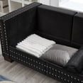 thumbnail image 5 of 3 Seaters Chesterfield Sofa, Velvet Upholstered Couch with Nailhead Trim and Pillows for Living Room Office Apartment, 5 of 11