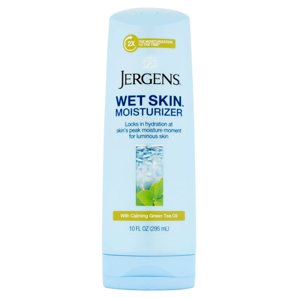 Jergens Wet Skin Moisturizer with Calming Green Tea Oil, 10 Fl Oz
