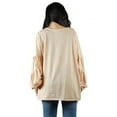 thumbnail image 3 of Casual Womens Long Lantern Sleeve Soft Loose Boxy Blouse Shirt Tops, 3 of 5