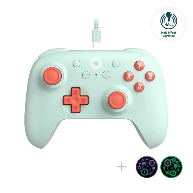 Controlador con cable 8Bitdo Ultimate 2C Hall Effect para PC y Android