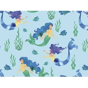 Pack of 1, Mermaid Splash 30" x 150' Gift Wrap Roll For Party, Holiday & Events