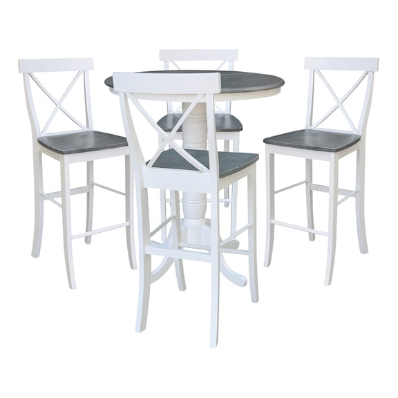 International Concepts 36" Round Extension Dining Table With 4 Stools
