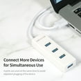 thumbnail image 3 of Concentrador USB Hub USB3.0 de alta velocidad Hub USB3.0 de 4 puertos con fuente de alimentación micro USB Uso simultáneo Transmisión de 5 Gbps Archivos grandes Pequeños y livianos Abanopi Concentrador USB, 3 of 4