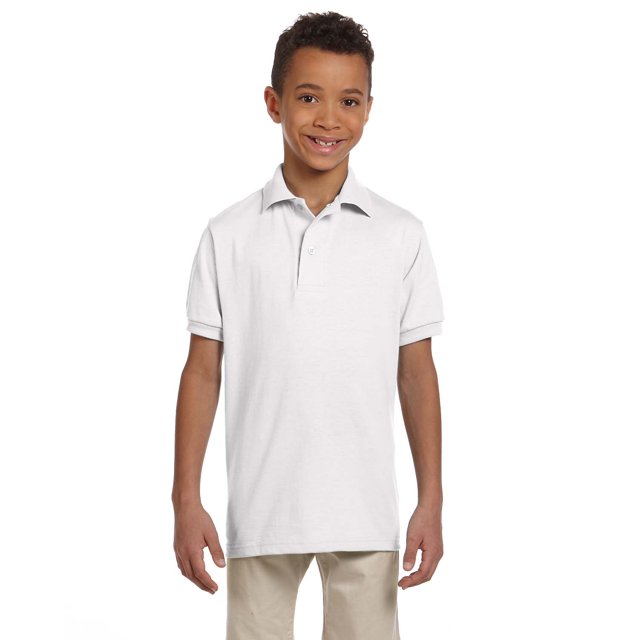 Jerzees Big Boy's Stain Resistant Tagless Label Polo Shirt, Style 437Y