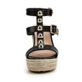 thumbnail image 6 of Clearance VerPetridure Women's Sandals Summer Casual Shoes Casual Peep Toe High Wedge Heels Buckle Strap Metal Ball Snake Skin Sandals, 6 of 9