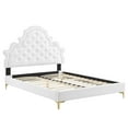 thumbnail image 3 of Modway Gwyneth Tufted Performance Velvet Queen Platform Bed - White, 3 of 10