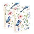 thumbnail image 2 of Haosy Watercolor Bluebirds and Wildflowers Notebooks 1-subject Journal 60 Sheets A5 College Ruled Paper Detachable Ring 8.3"x5.7", 2 of 8