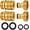 2 SETS, variant on Garden Hose Quick Connect Solid Brass 3/4" GHT External Thread Easy Connect Fittings No-Leak Water Hose Male Quick Connector and Female product adapters (2 SETS)