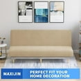 thumbnail image 2 of ASWZXCFGV Velvet Futon Covers Stretch Full Size Futon Mattress Cover Armless Sofa Bed Covers with Elastic Bottom  Machine Washable  Gray, 2 of 7