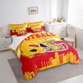 thumbnail image 3 of jejeloiu Rugby Sport City 7-Piece Twin Bedding Sets,Red Yellow Bedding Comforter Set For Boys Kids Reversible, 3 of 8
