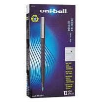 Uni-Ball Rollerball Pen - Micro Pen Point Type - 0.5 mm Pen Point Size - Green Ink - Black Barrel - 12 Each