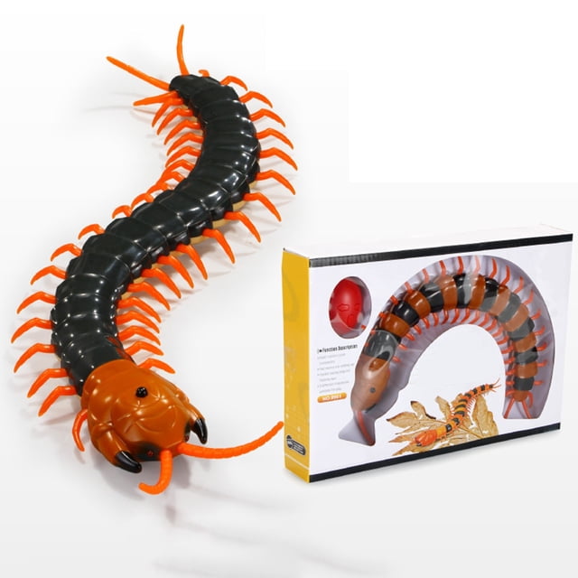 B Remote Control Centipede Toy With Realistic Movement And Led Eyes For Kids Pranks 12X8.3X2 Inches Infrared Controlled Crawling Insect