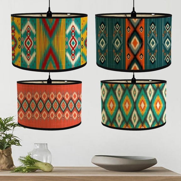 Lamp Shades Print Oval Lamp Shade 30x30x20CM Vintage Lamp Shades for Chandeliers and Floor Lamps C