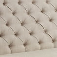 thumbnail image 4 of Fabric Upholstered Loveseat Bench with Button Tufted Wingback, Beige, 4 of 4