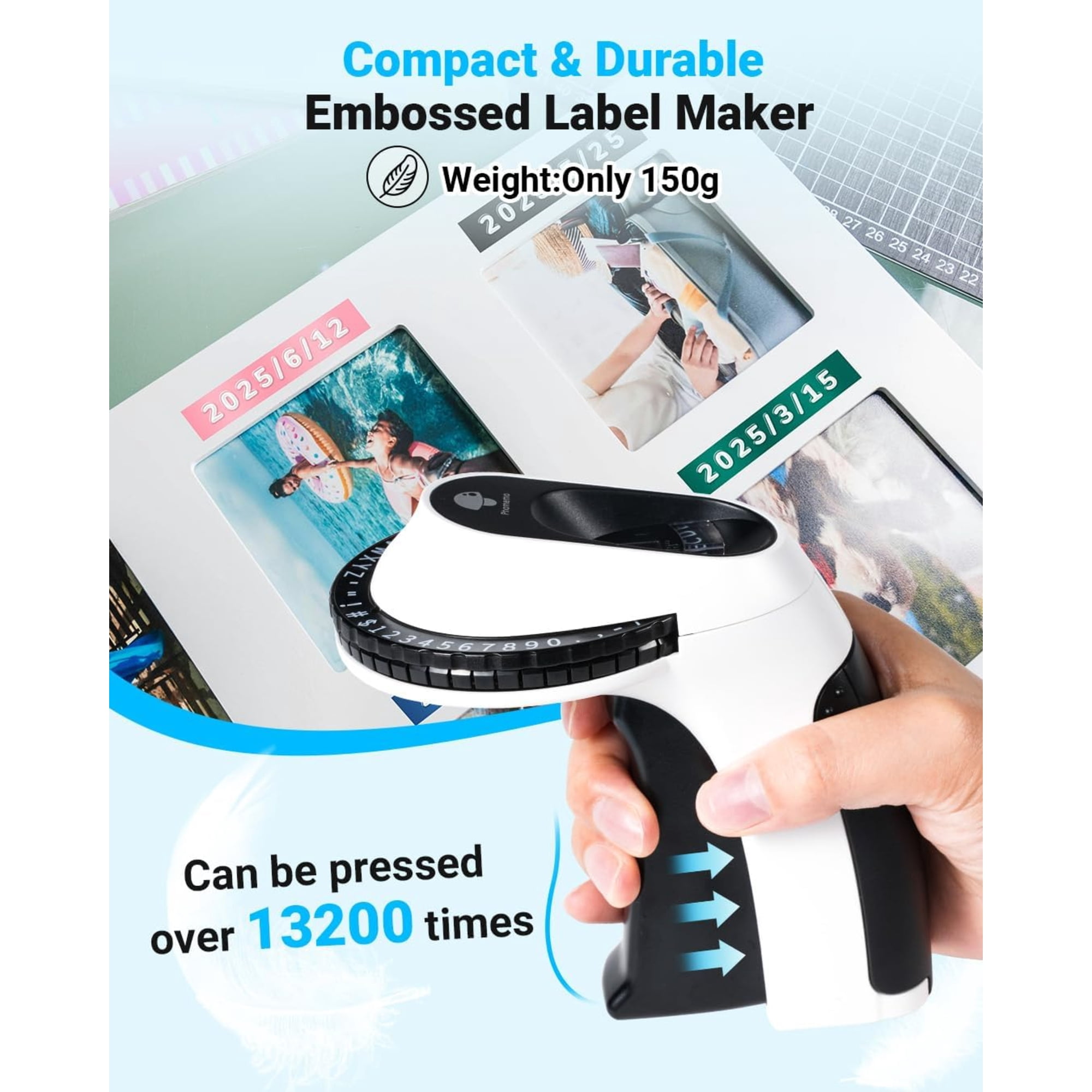 PHOMEMO E975-BK-US1-6SET Black Embossing Label Maker