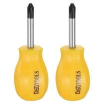 Uxcell 2pcs PH2 Short Phillips Screwdriver #2 Stubby Magnetic Screwdrivers CR-V Small Pocket Screwdriver, Yellow