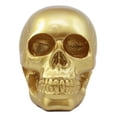 thumbnail image 2 of Pirate's Loot Gold Skull Statue Day Of The Dead Skull Head Gothic Resin Figurine, 2 of 5