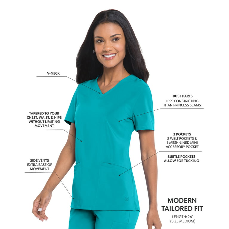 Urbane Performance Tailored Fit Super Stretch 3-Pocket Scrub Top for Women  9015 