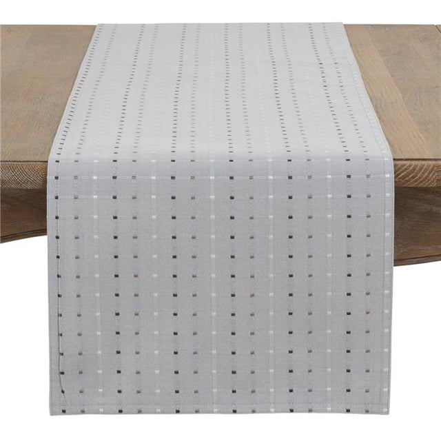 Saro Lifestyle Chemin de Table à Lignes Carrées 90 Po. x 90 Po. Gris