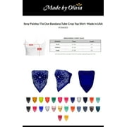 Made by Olivia Womens Sexy Paisley/ Tie Dye Bandana Tube Crop Top Shirt- Made in USA