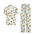 thumbnail image 5 of TSOVTHRID Daisy Bee Print Pajama Set for Women Short Sleeve Loungewear with Long Pants Soft Button Down Pajama Sets, 2XL, 5 of 7