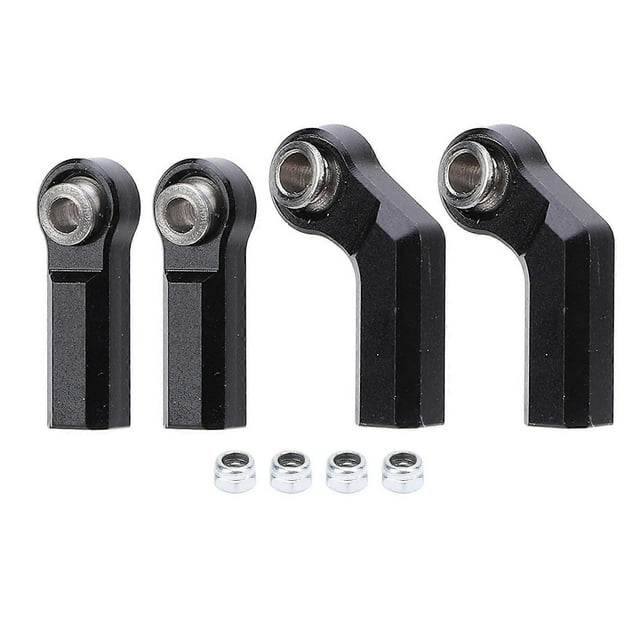 4Pcs RC Car Ball Joint for 1/10 Model Car M4 Metal CW Positive Thread 7.0 Tool 2 Curved 2 Straight Black