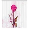 thumbnail image 3 of Vintage Rose Shower Curtain, Abstract Romantic Smokey Feminine Flower on Plain Background, Fabric Bathroom Set with Hooks, 69W X 84L Inches Extra Long, Pink Dark Khaki and White, by Ambesonne, 3 of 3