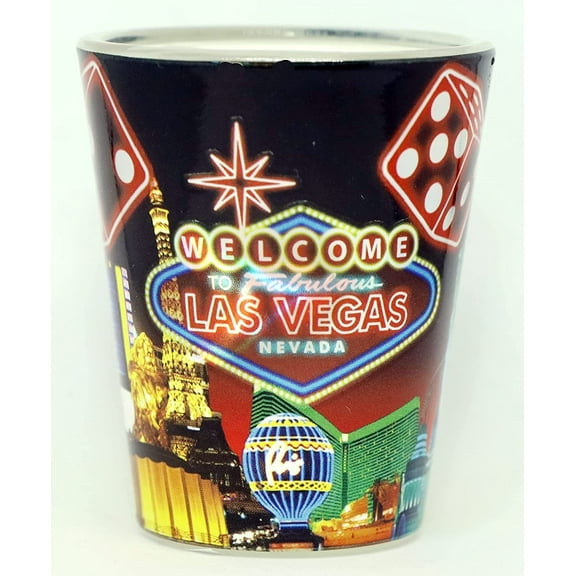 Las Vegas Nevada Neon Dice Shot Glass