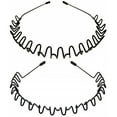 thumbnail image 1 of Hair Band Men Headband Metal Hair Bands Women Fashion Headbands for Men Sports Hairband Unisex Head Band Hair Hoop with Elastic Non Slip Wavy Teeth, 2 PCS Black, 1 of 5