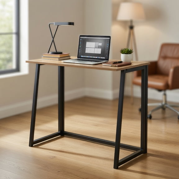 Spaco 31 Inch Space-saving Folding Computer Desk for Home Office-Natural, Office Desk, Gaming Computer Desks for Study,Working,Writing