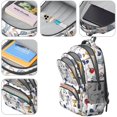 thumbnail image 4 of Baseball and Glove White Pattern Backpack for School, Cute School Bag with Adjustable Shoulder Straps and Padded Back, 16.9"x12.6"x5.9", 4 of 5