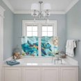 thumbnail image 3 of Turquoise Turtle Kitchen Curtains Small Short 39 Inch Length, Farmhouse Coastal Starfish Seaweeds Grommet Top Bedroom Living Room Curtains, Light Filtering Cafe Curtain Drapes 2 Panels Set 55''x39'', 3 of 9