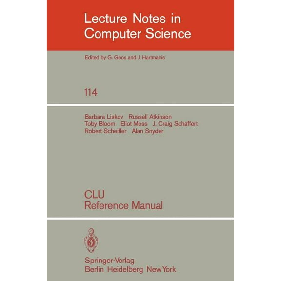 Lecture Notes in Computer Science Clu: Reference Manual, Book 114, (Paperback)