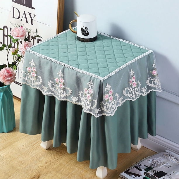 Nvzi pieza de funda de mesa de noche de tela antideslizante y a prueba de polvo,funda de tela de estilo europeo con borde de tela, funda antipolvo de 50 * 40 * 40 cm (estilo 10)