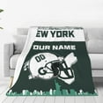 thumbnail image 4 of Custom New York 2 Blanket Personalized Throw Blankets Name and Number for Men Women Boy Football Style Decor Gifts, 4 of 6