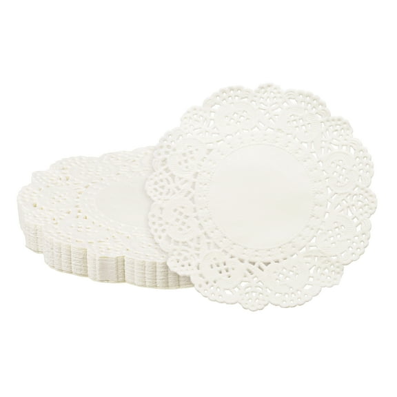 100pcs Paper Doilies 3.5" Round Disposable Lace Paper Doilies Placemats White