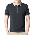 thumbnail image 2 of Golf Shirts for Men Cotton Blend Short Sleeve Button Collared T-Shirts Mens Casual Color-Block Pullover Slim-Fit Athletic Workout Tees Tops, 2 of 3