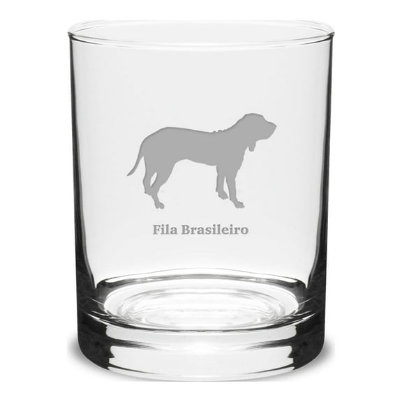 Fila Brasileiro Deep Etched 14 oz Classic Double Old Fashion Glass