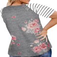 thumbnail image 3 of CHUANK Raglan T Shirts Short Sleeve Basic Tunic Blouse Summer Floral Tops for Plus Size Women, 3 of 8