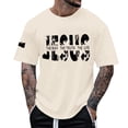 thumbnail image 2 of JAJAHO Letter Graphic Tees Men Short Sleeve T Shirt Crew Neck Loose Fit Casual Streetwear Summer Tshirts Soft Tops, 2 of 4