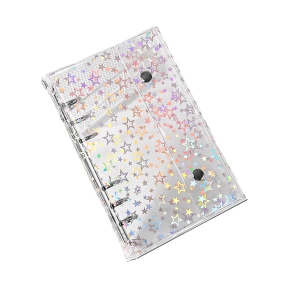 Shimmering Star Clear PVC Binder with Closure for School/Office Documents