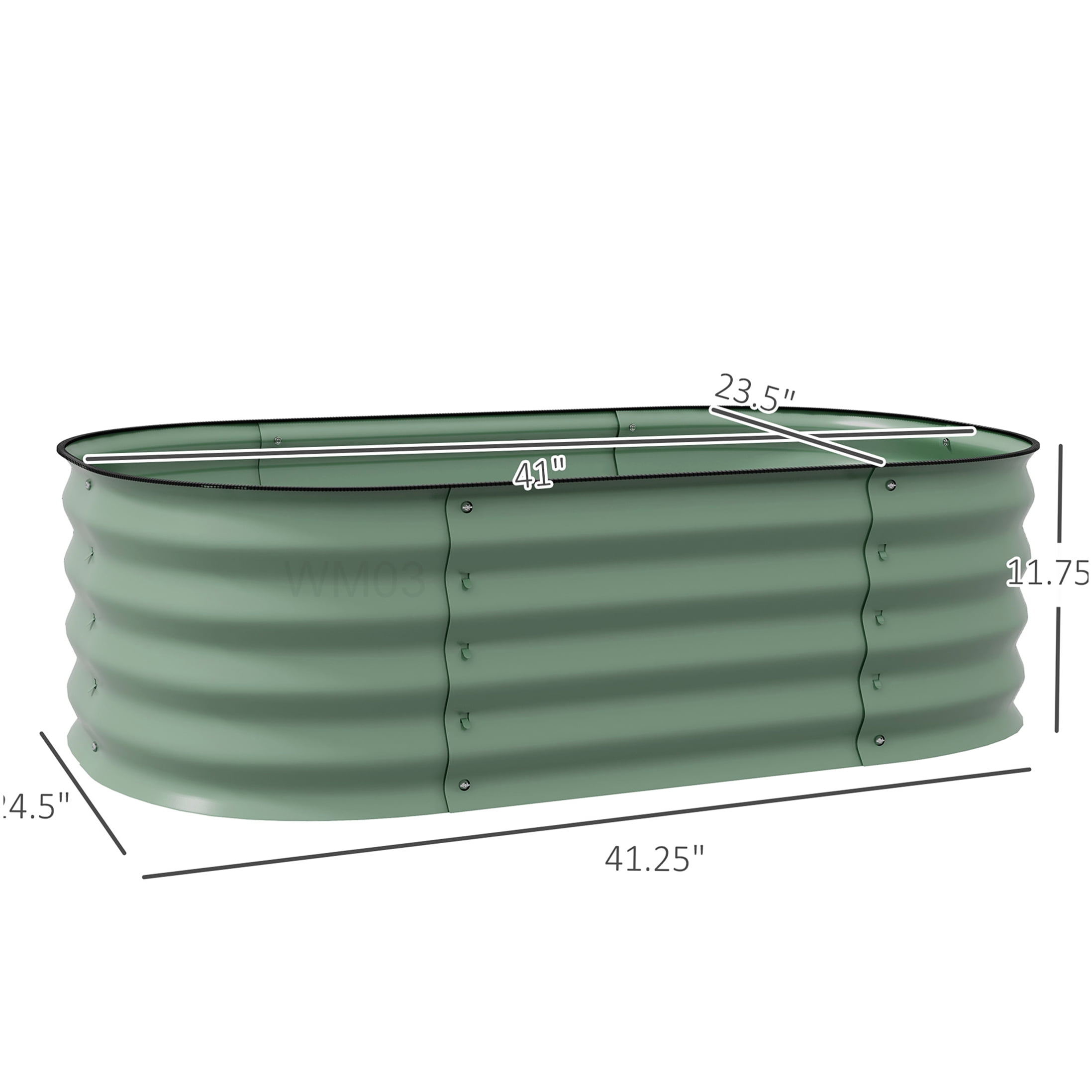 Elevated Planter Box with Safety Edge, Outdoor Metal Raised Garden Bed for Herbs, Vegetables & Flowers