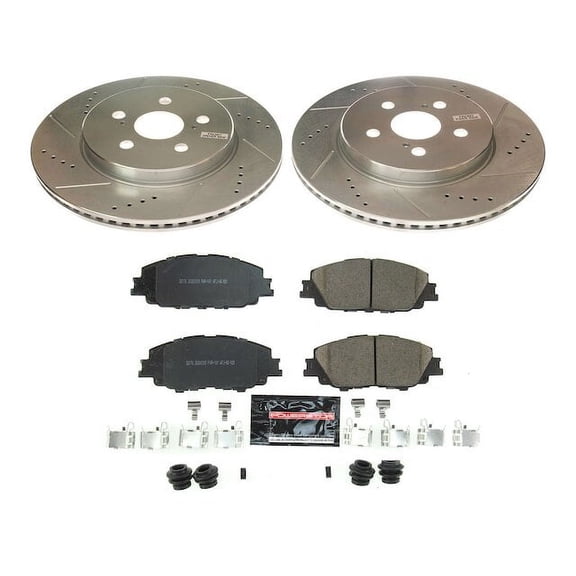 Front Brake Pad and Rotor Kit - Compatible with 2019 - 2024 Toyota Corolla - Power Stop