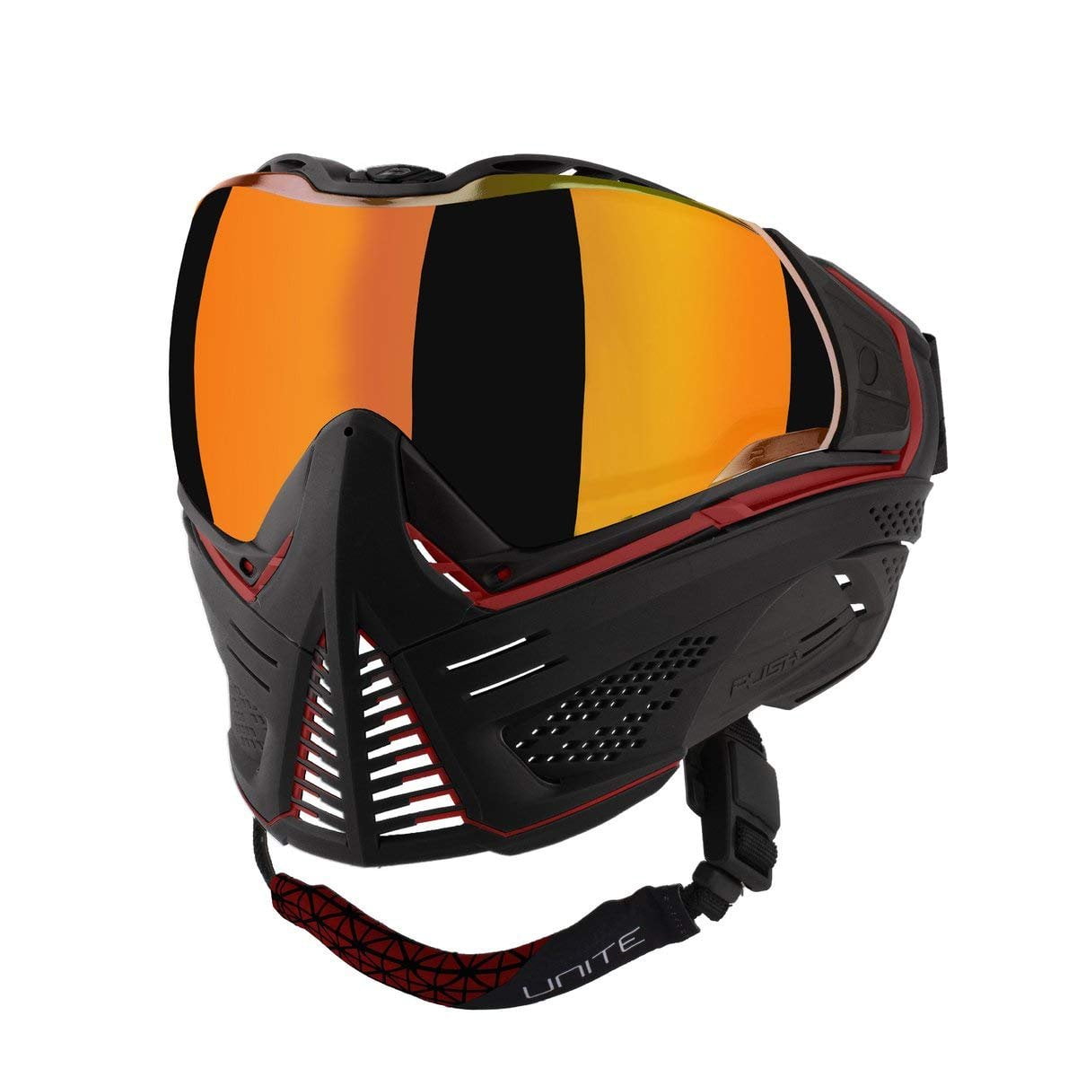 Push Unite Paintball Goggles MASK with Quad PANE Lens and CASE Red